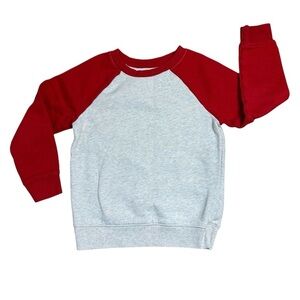 Cat & Jack Red and Gray Raglan Pullover Sweatshirt